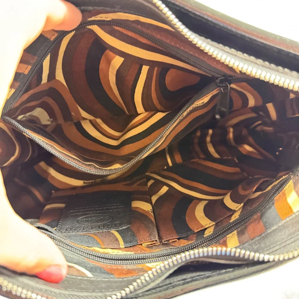 Brighton Womens Hobo Bag Pebbled Patent Leather Braided Black D894479 EUC‎